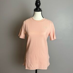 Puma her slim tee in rose dust/ pink fitted short sleeve shirt size medium